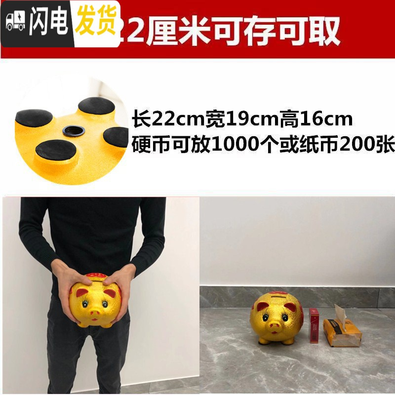 三维工匠存钱罐创意不可取金猪网红储钱罐只进不出超大号365天存钱计划箱 单个22厘米【可取钱】储蓄罐