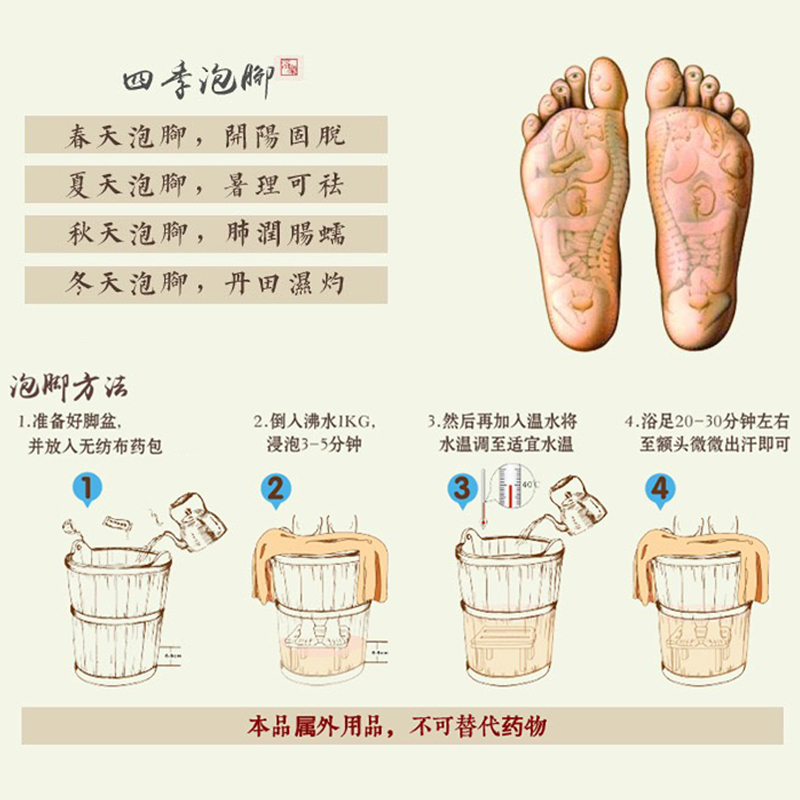 (120包)养欣康足浴粉泡脚粉艾草叶藏红花百草当归老姜益母草四季可用
