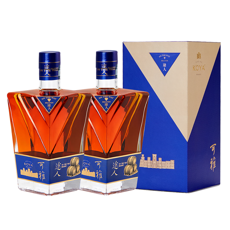 [张裕官方授权]可雅酒庄白兰地洋酒途人42度700ml*2礼盒商务宴请高清大图