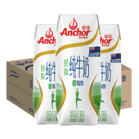 安佳脱脂纯牛奶250ml*24盒 新西兰进口 3.6g蛋白 0脂肪 草饲奶源