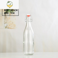 YICHENG5001000750250卡扣玻璃密封水瓶酵素酿酒瓶饮料瓶 白酒瓶 透明500ml圆酒具