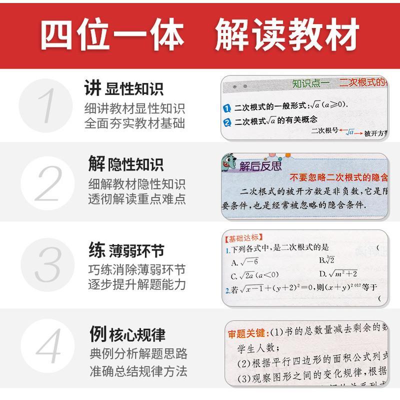 2021春新部编 教材解读八年级下册数学 人教版 初中八下数学书教材解析 初二下册课本同步讲解训练教辅导资料书全教材解练