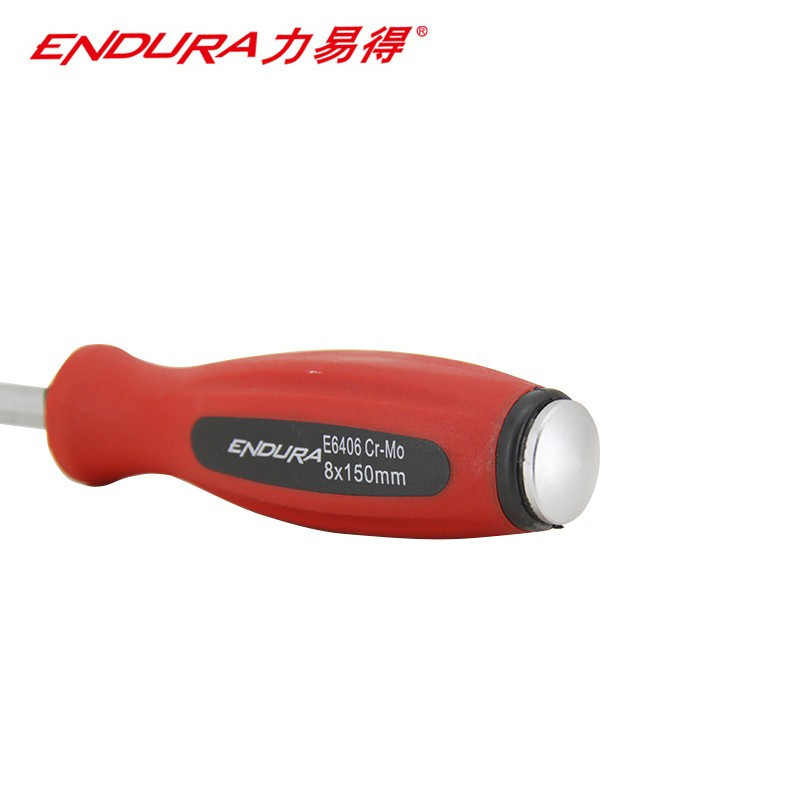 力易得(ENDURA)5x100mm一字橡塑穿心螺丝批 敲击螺丝刀改锥起子带磁穿心批 E6402 2把装/件 1件