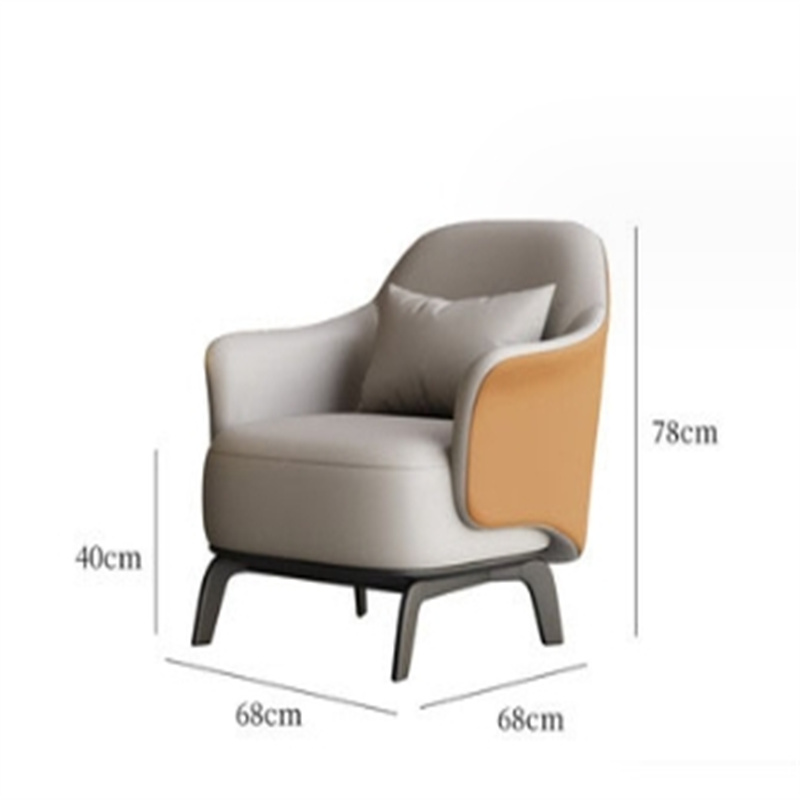 白寅 BY-SFDRW-002 米灰+橙色单人沙发椅(单位:张)