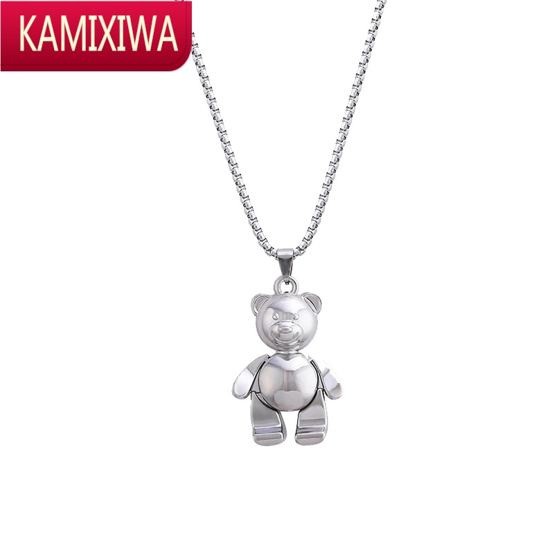 kamixiwa情侣钛钢百搭潮牌链子毛衣链女ins嘻哈吊坠项链男潮挂饰小众