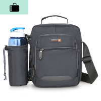 父亲爸爸包包男包中老年单肩包斜挎包休闲防水牛津布老头包水杯袋NEWLAKE 6001灰色.