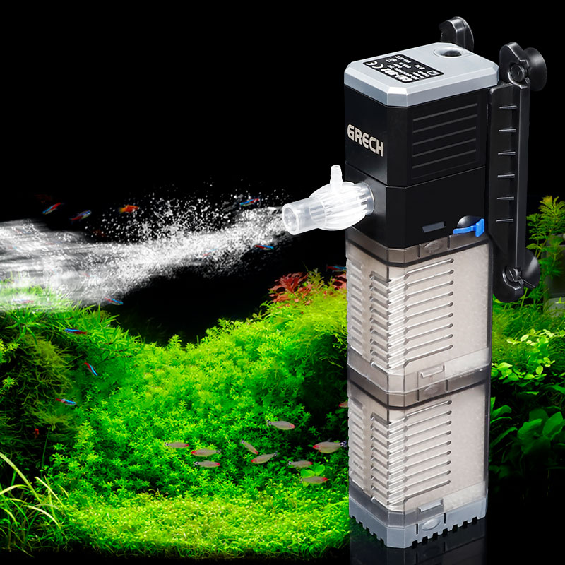 小鱼缸过滤器免换水内置增氧泵三合一氧气泵小型净水循环家用高清大图