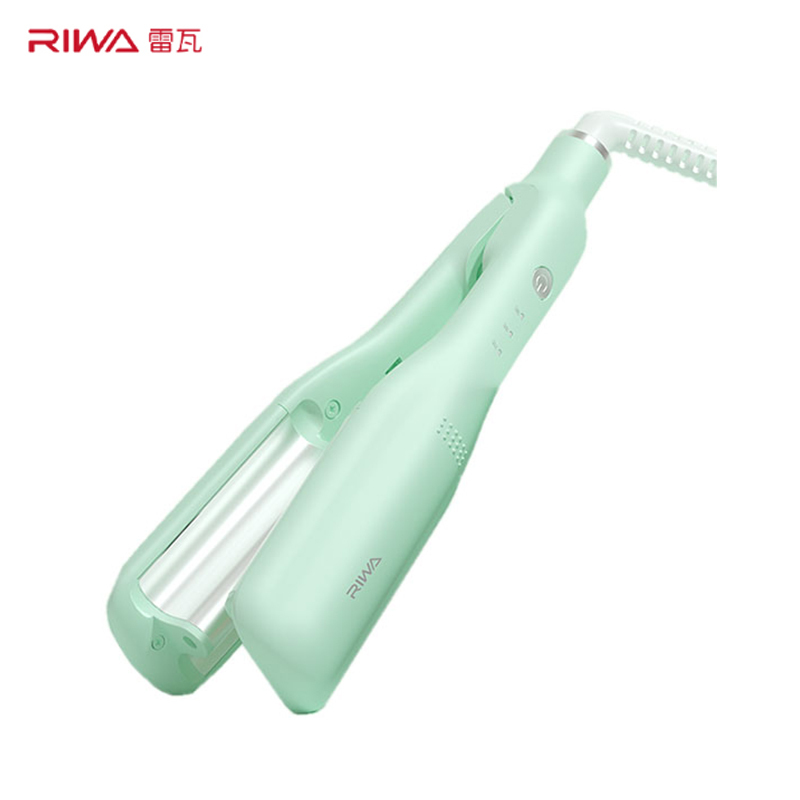 雷瓦蛋卷头卷发棒RB-8321M 绿色女水泼纹蛋蛋卷蛋糕卷发神器波浪夹板懒人迷小型