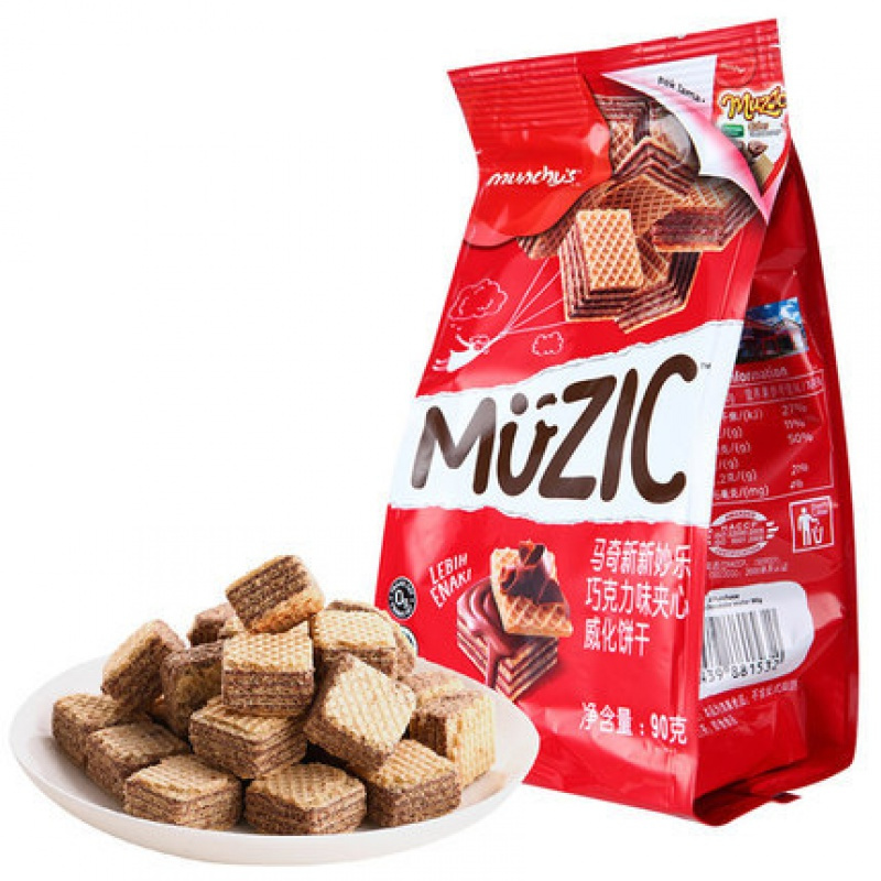 马来西亚马奇新新妙乐榛子巧克力味威化饼干90g*24袋 X