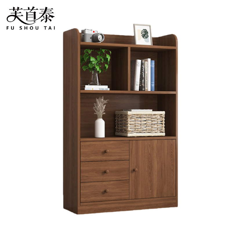 芙首泰木质书柜三层80*30*133cm台高清大图