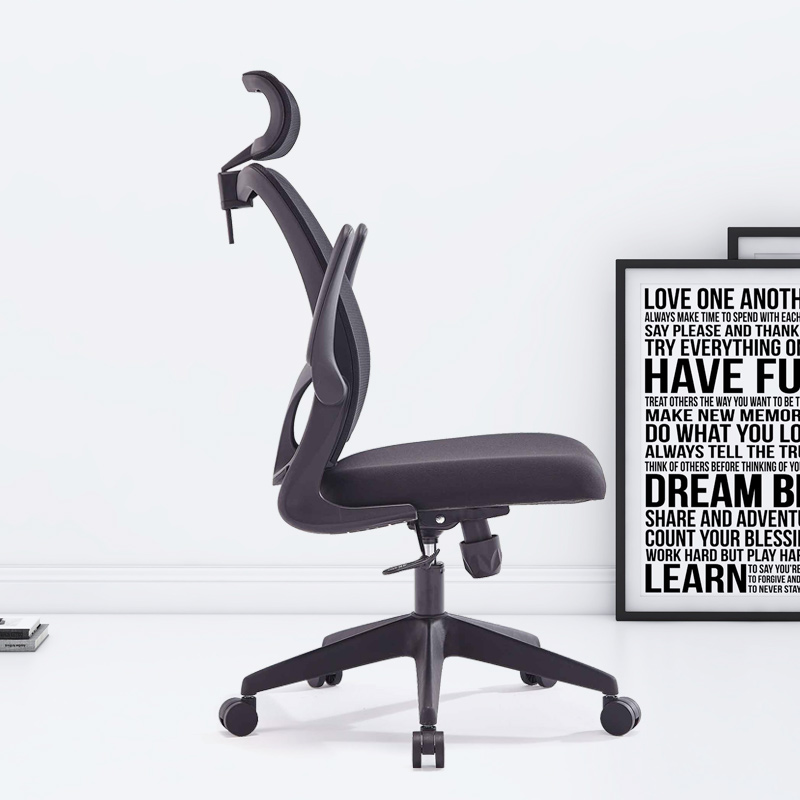 臻远ZY-7823 办公椅人体工学椅转椅电脑椅 黑色旋转扶手高清大图