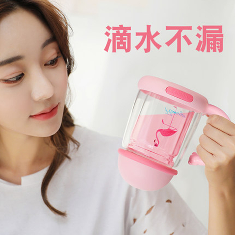 火烈鸟杯具熊BEDDYBEAR杯子单双层耐热玻璃杯女花茶杯过滤办公便携创意可爱水杯