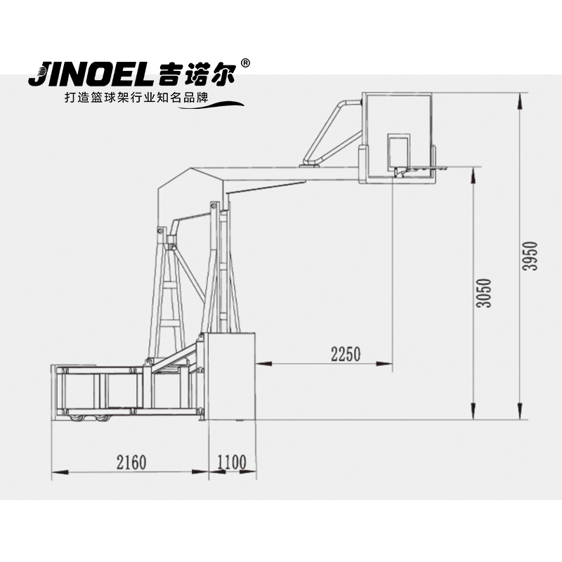 吉诺尔篮球架JNE-104电动升降篮球架高清大图