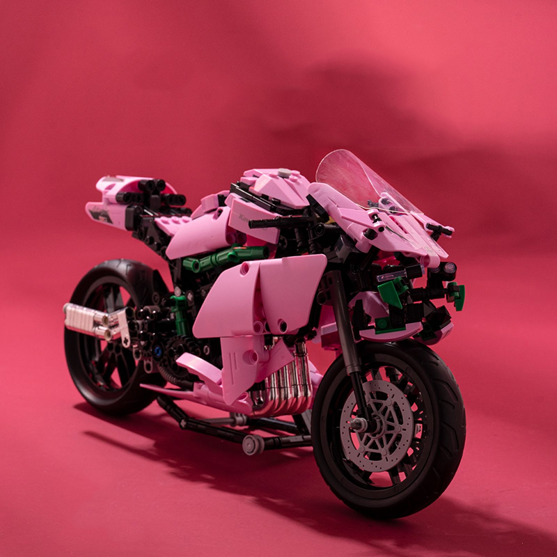 积木拼装川崎h2摩托车仿真赛车成人高难度拼插组装模型跑车1:12机车送