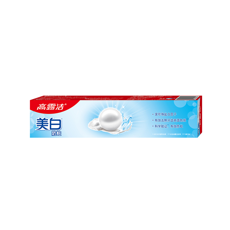高露洁(Colgate)美白防蛀牙膏140g清爽薄荷清新口气盐白珍珠 家用高清大图