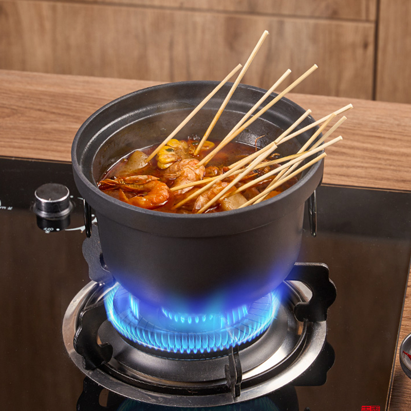 王源吉饭釜锅煮饭炖汤煲仔饭无涂层珐琅工艺人食家用燃气灶适用饭釜锅-27cm高清大图