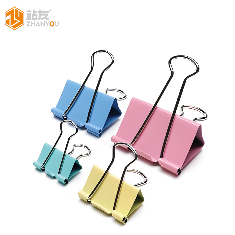 站友长尾夹燕尾夹办公用品彩色金属票据夹小号文具大号资料夹子高清大图