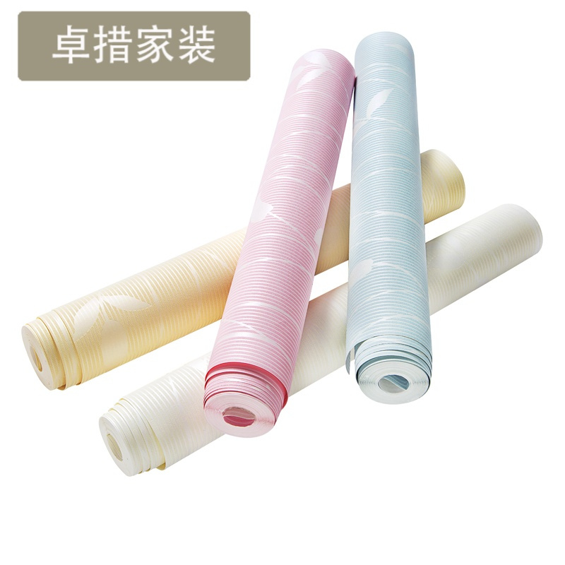 卧室墙纸 无纺布田园叶子多丽壁纸 温馨浪漫简约客厅书房墙纸U005壹德壹
