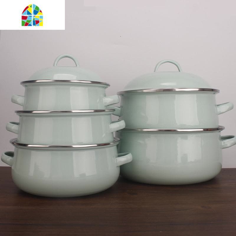 尺寸补全了[16-24]珐琅马卡龙绿搪瓷泡面碗宿舍小汤锅煮食锅 FENGHOU 16cm薄荷绿[搪瓷耳]图片