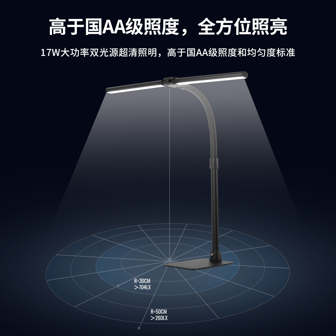 雷士照明国AA级护眼台灯夹式台灯学习专用儿童学生阅读书桌台灯高清大图