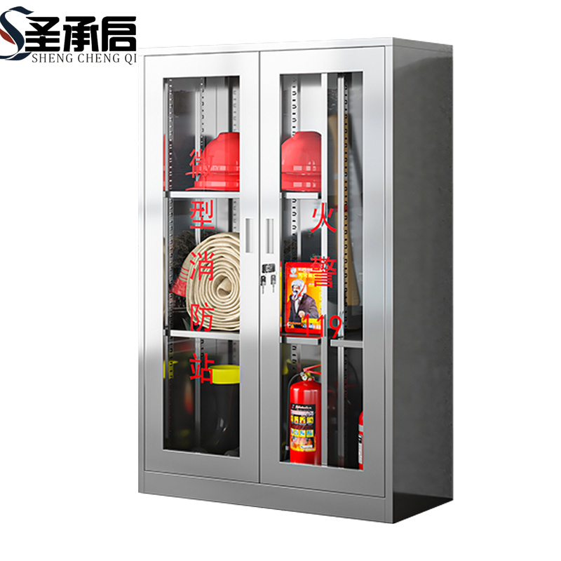 圣承启 不锈钢消防柜 三层台高清大图
