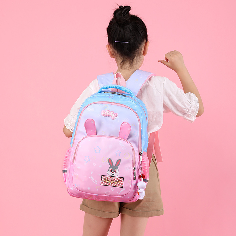 迪嘉乐新款小学生韩版减负书包可爱小仙女兔耳朵女孩双肩包防泼水背包