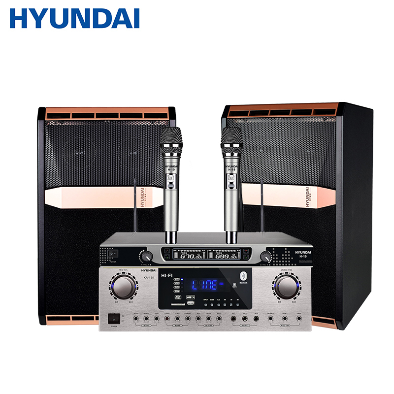现代 HYUNDAI KA-150+HY-910H+H-19套餐 家庭影院KTV音响组合套装 家用卡拉OK会议舞台功放