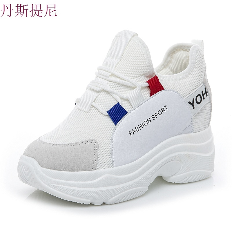 网红小白鞋2018新款秋季内增高女鞋运动鞋休闲厚底老爹鞋女百搭