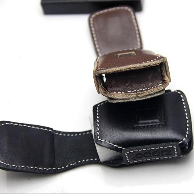 原装zippo打火机皮套手工牛皮保护套挂腰配件芝宝正版zppoa款棕色