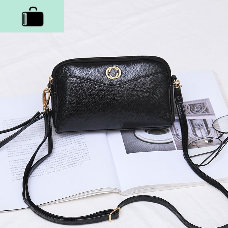 2020单肩斜挎女包休闲简约零钱手机包美女妈妈气质手抓包迷你小包NEW LAKE女士钱包/卡包 A款黑色