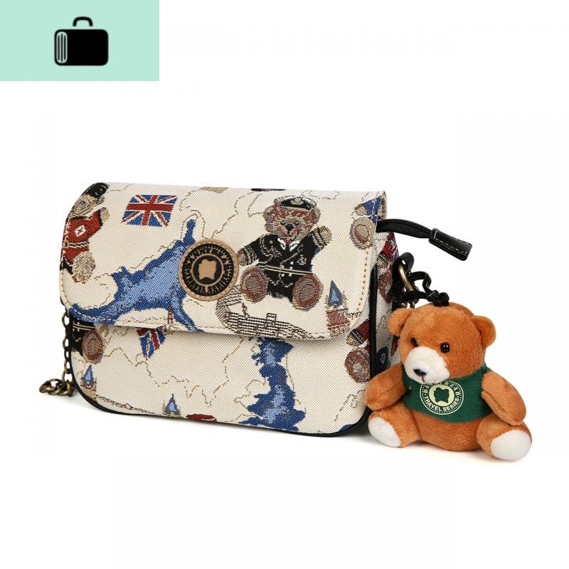 小包斜挎女包 小熊休闲潮女复古手提斜挎包DMB8915028NEW LAKE女斜挎包图片