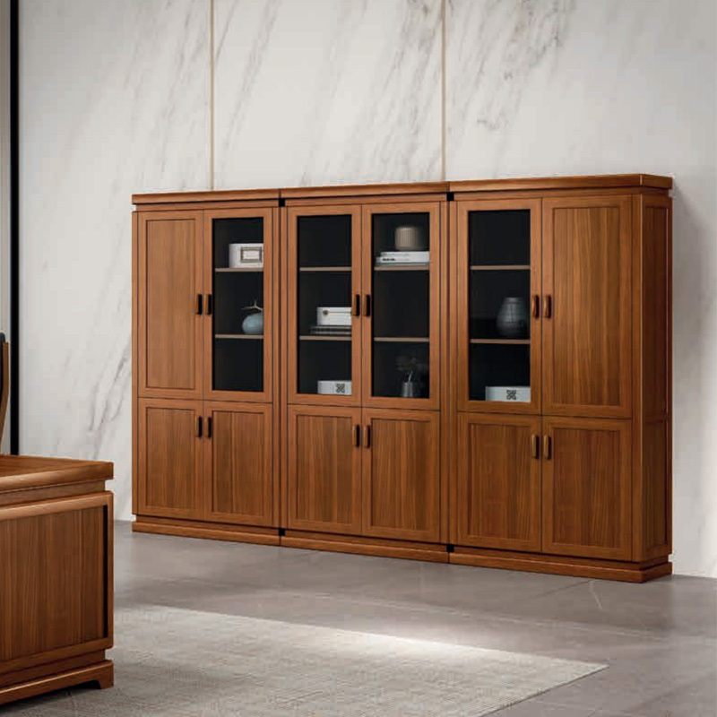 0米左两门文件柜胡桃实木储物柜js-glzw-3005l