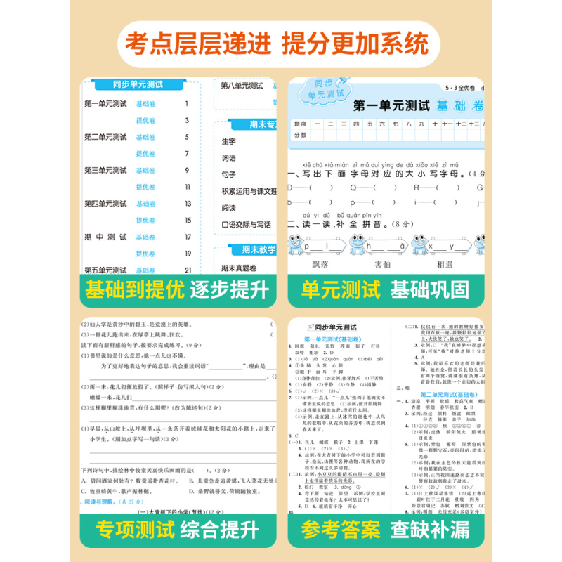 ❤️[两本]语文+数学★人教版 五年级下 [正版]2024版53全优卷二年级上册下册一年级三四五六年级语文数学英语试卷测
