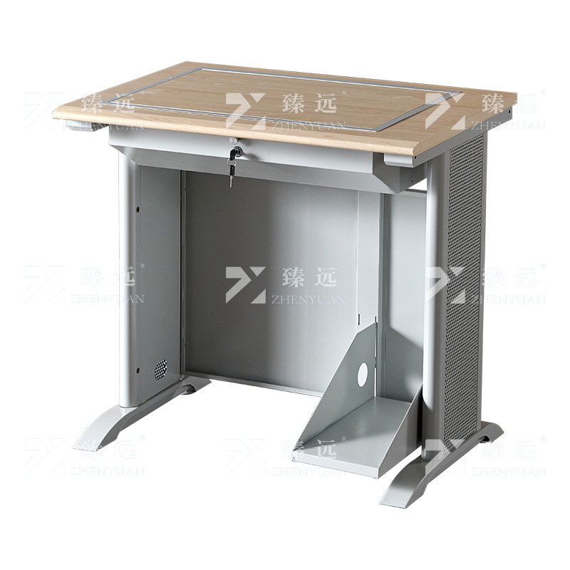 臻远 ZY4012419 隐藏式翻转电脑桌培训桌办公桌C款单人位