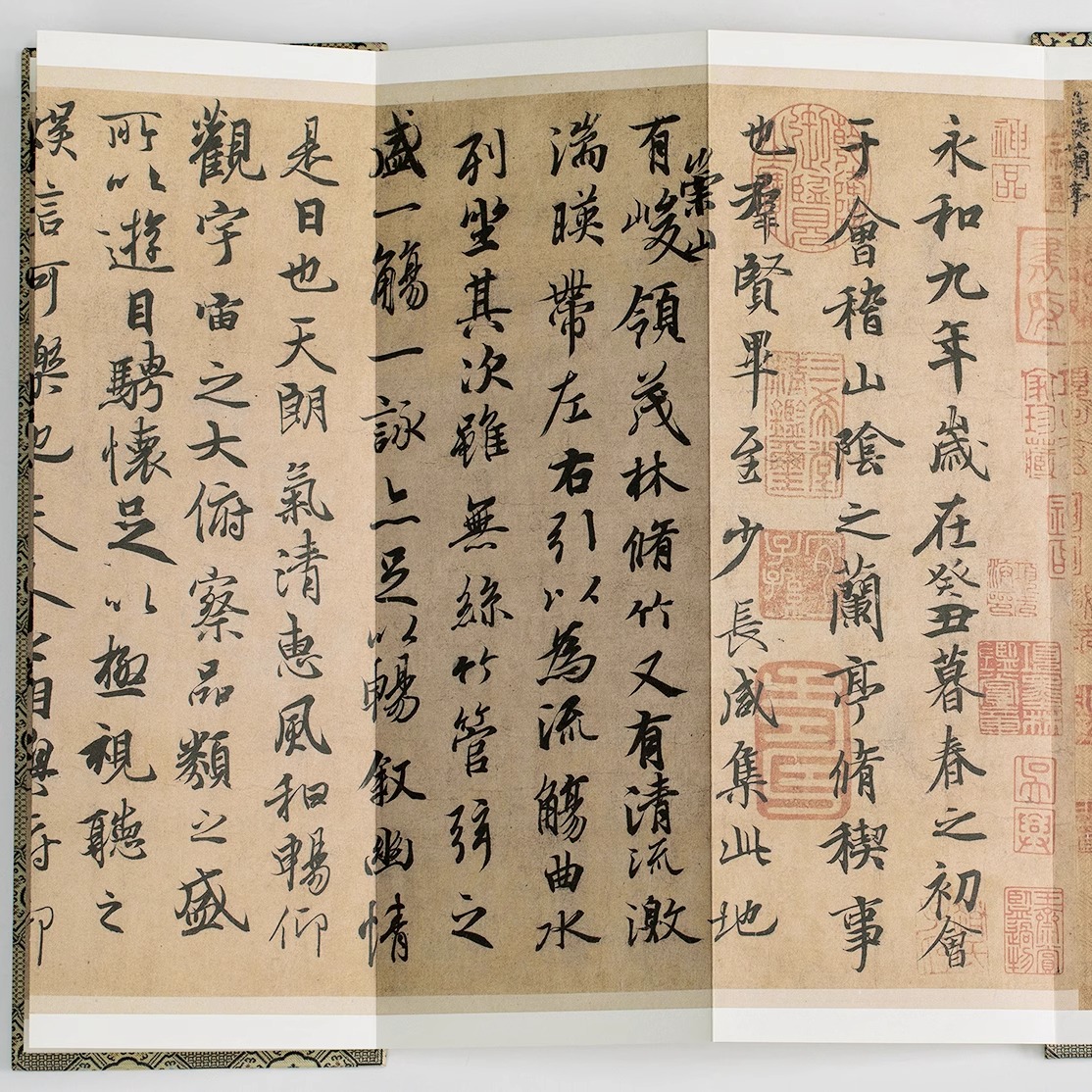 [正版]王羲之兰亭序历代书法名帖经折装系列王羲之行书简体释文毛笔书法字帖经折页装订携带方便便于临写本帖可以让您领悟章法高清大图