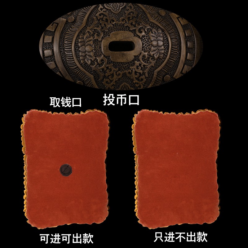 金猪存钱罐家用儿童储钱罐不可取创意大人超大容量储蓄罐只进不出 三维工匠 大号檀木色[可进可出]高清大图