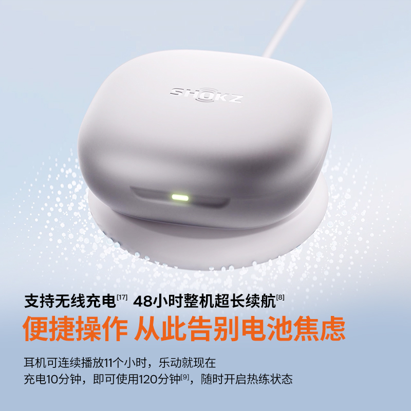 [李现同款]Shokz韶音舒适圈OpenFit 2+ T921开放式耳机蓝牙运动云白版通话听音乐专业级降噪设计高清大图