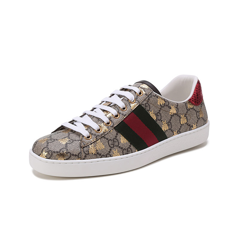 古驰 gucci 男士ace系列帆布蜜蜂图案系带休闲运动鞋板鞋548950 9n050