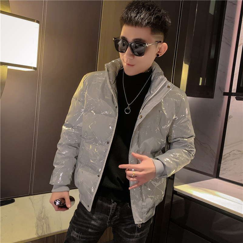 YUANSU精神小伙冬季痞帅炸街棉服2020潮流韩版夜光棉衣修身百搭立领外套棉衣