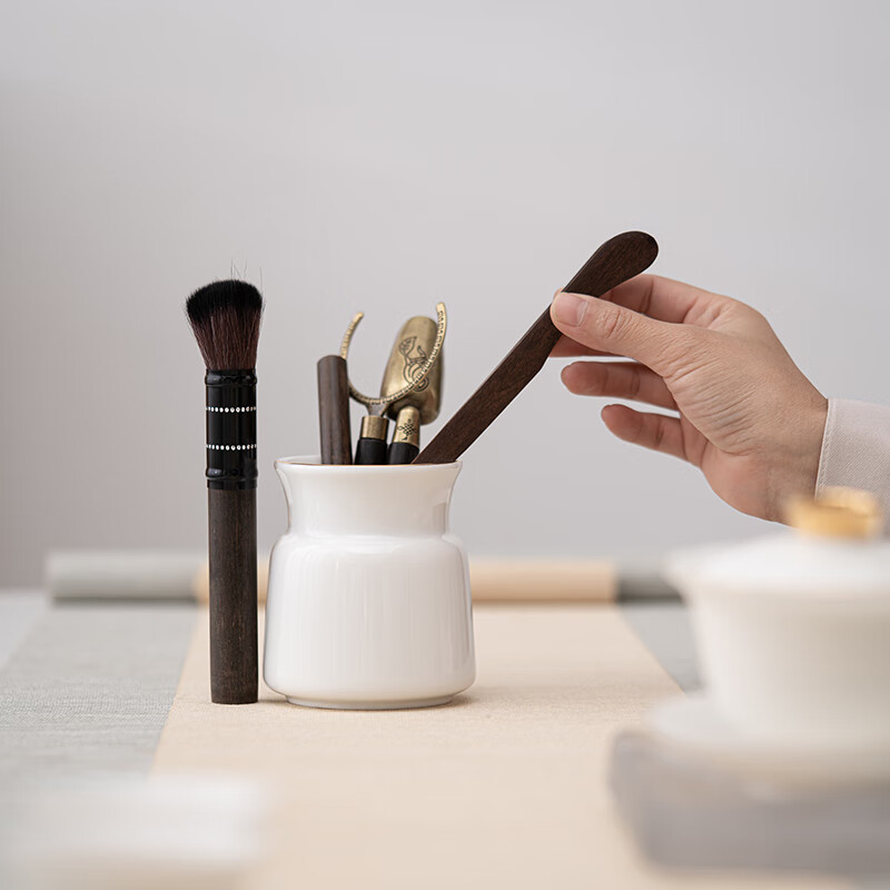 苏氏陶瓷/SUSHI CERAMICS J0786 描金羊脂玉三才盖碗礼盒装 (单位:盒)高清大图