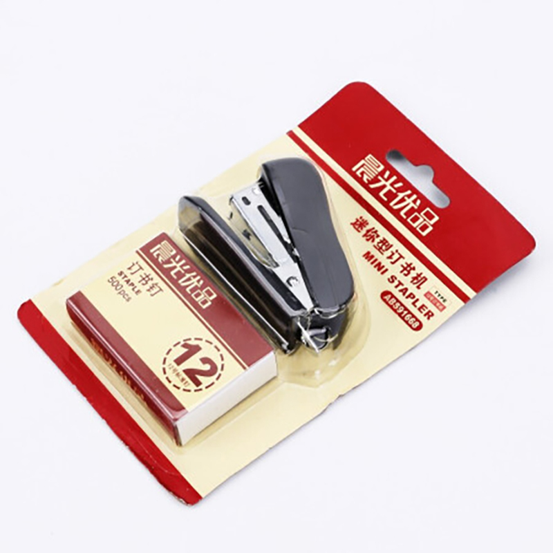 晨光ABS91668 文具12#小型便携订书机 优品系列学生办公迷你订书器组合套装(订书器+订书钉)