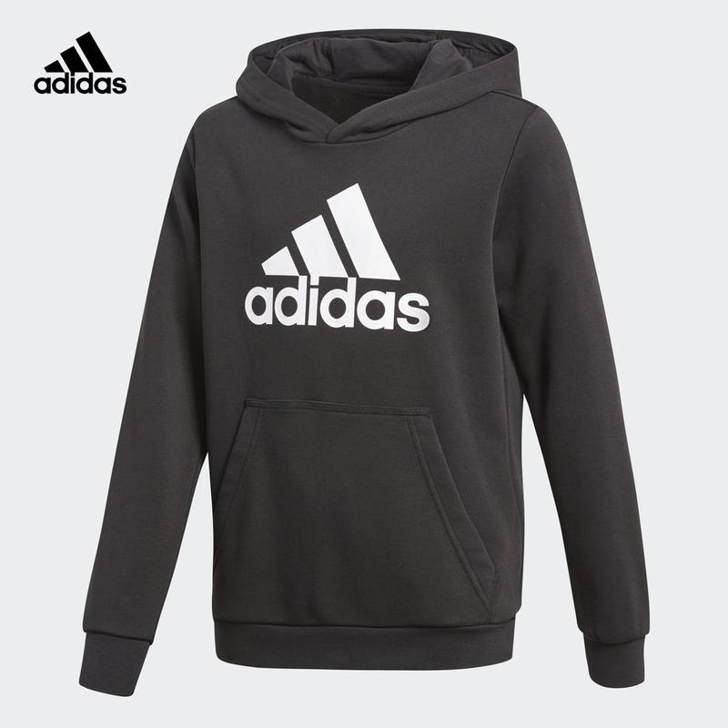 adidas kids阿迪达斯儿童春季训练 男大童儿童套头运动卫衣 黑 BP8779