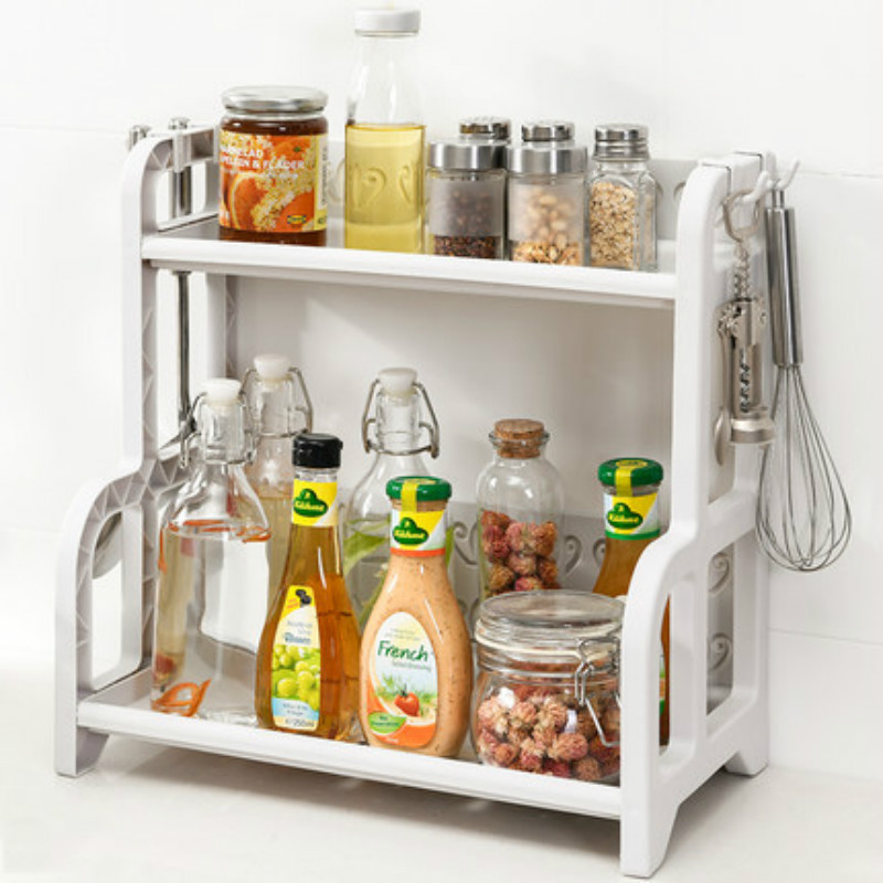 厨房多层塑料置物架 调料调味瓶储物收纳架厨具收纳架 落地收纳架高清大图