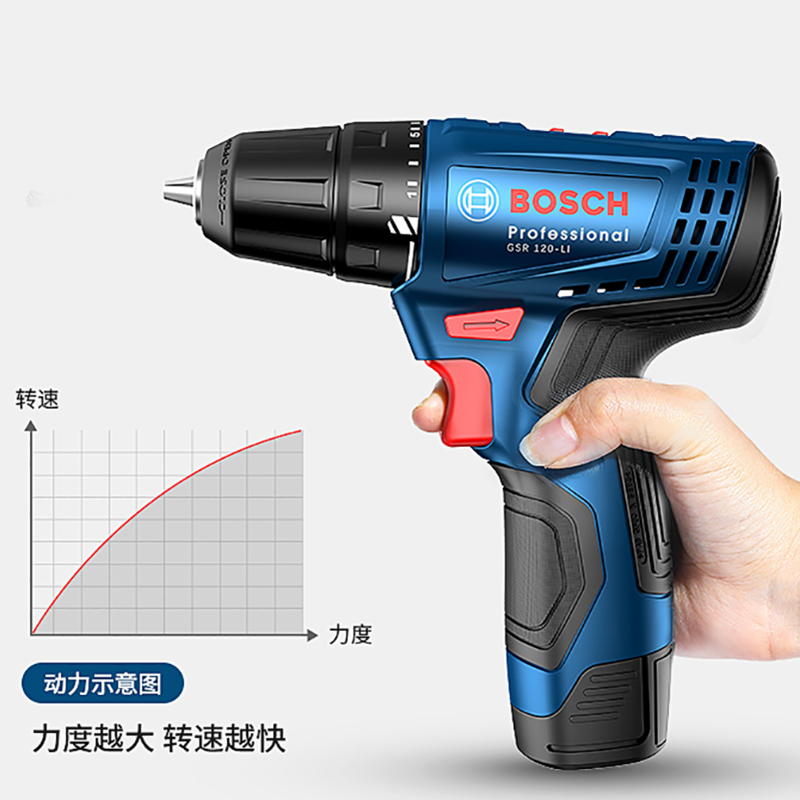 博世(BOSCH)充电式手电钻GSR120-Li电动螺丝刀12V手枪钻高清大图