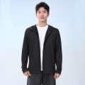 新款户外冰丝原纱防晒衣男透气防紫外线连帽皮肤衣厚 L 原纱黑色无帽檐