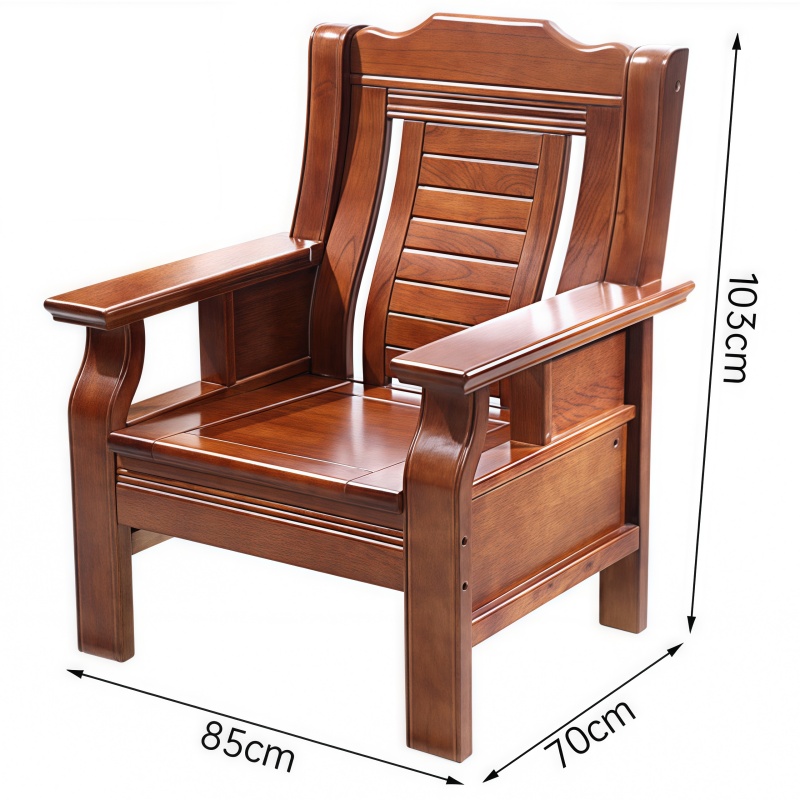 豫龙都实木沙发 单人张高清大图