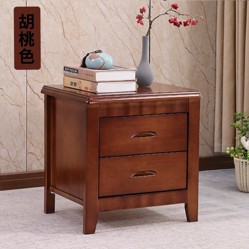 阿拉贡床头柜简约现代卧室床边储物柜标准款胡桃色50*41*50cm