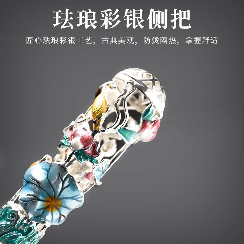 家柏饰(CORATED)珐琅彩公道杯玻璃耐热茶海锤纹倒茶器创意个性功夫杯190076Z高清大图