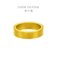 周大福传承经典传承情侣对戒足金黄金戒指寓意情比金坚计价(工费820元)F214040