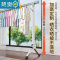 敬平晾衣架折叠晾衣杆阳台落地不锈钢挂衣架卧室凉伸缩室内晒衣服器 全钢升级1.35咪高加粗伸缩1.5-2.4m ☆拉条加固